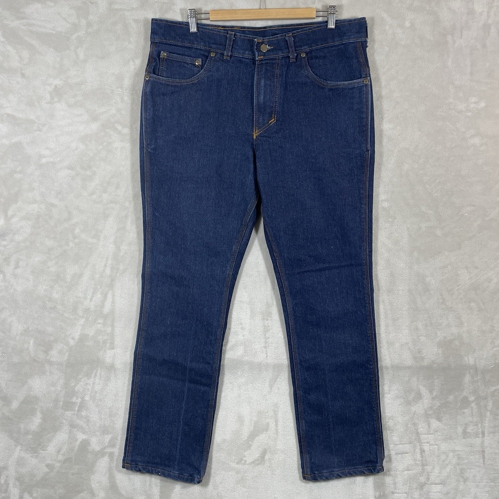 Origin USA Jeans Mens 38x30 Blue Stretch Legit Fit Factory Made in USA Dark